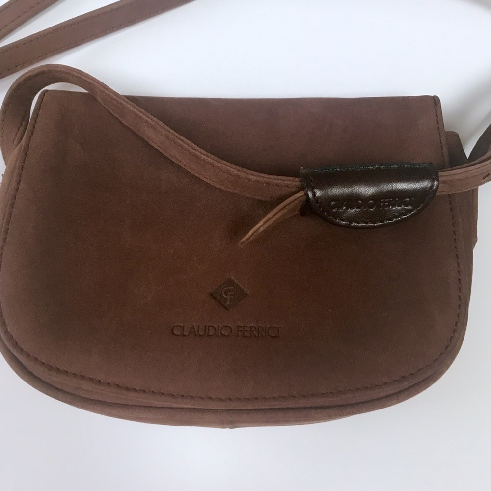 CLAUDIO FERRICI SUEDE SHOULDER BAG - NWOT